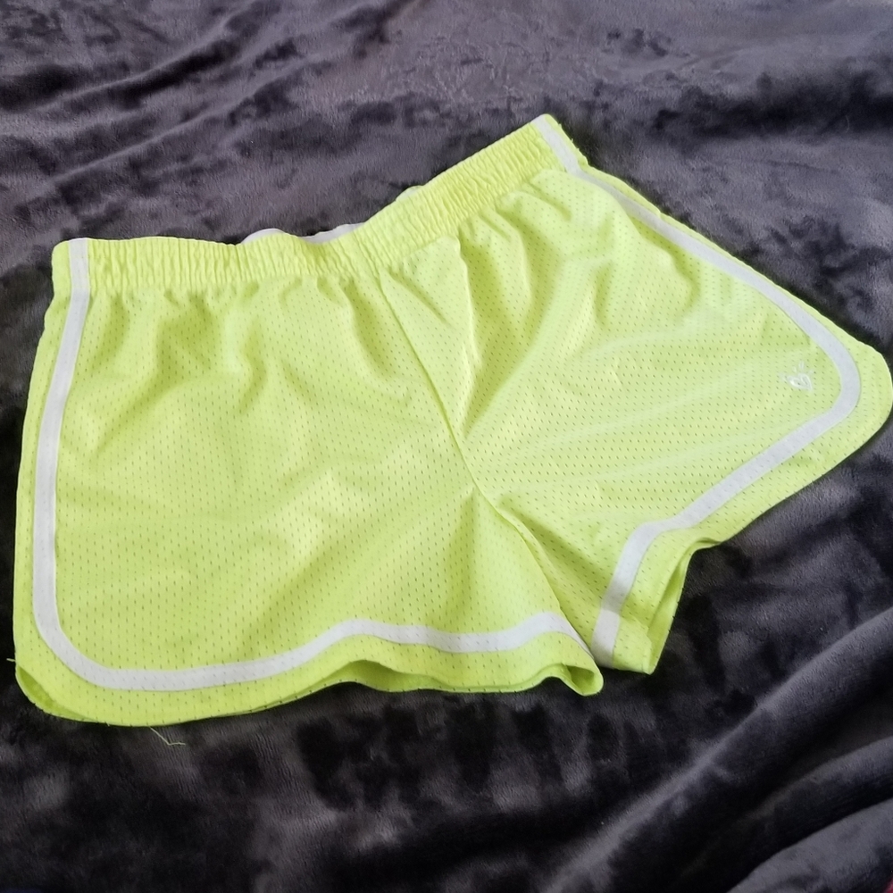 Bright yellow girls Justice shorts size 18